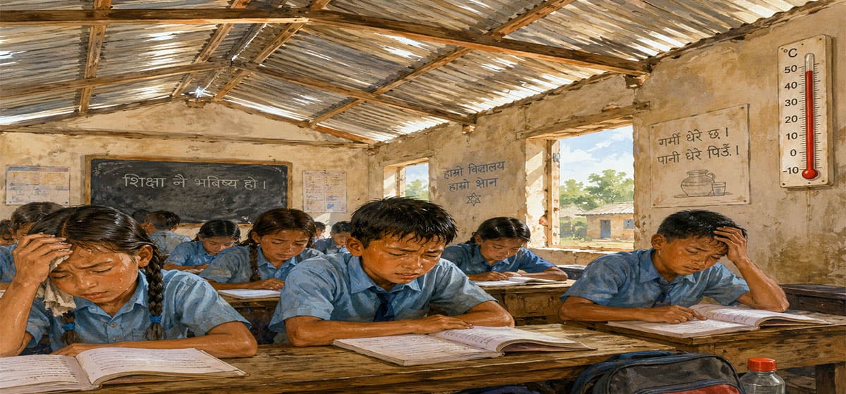 Banke Students Suffer in Extreme Heat Under Tin Roofs