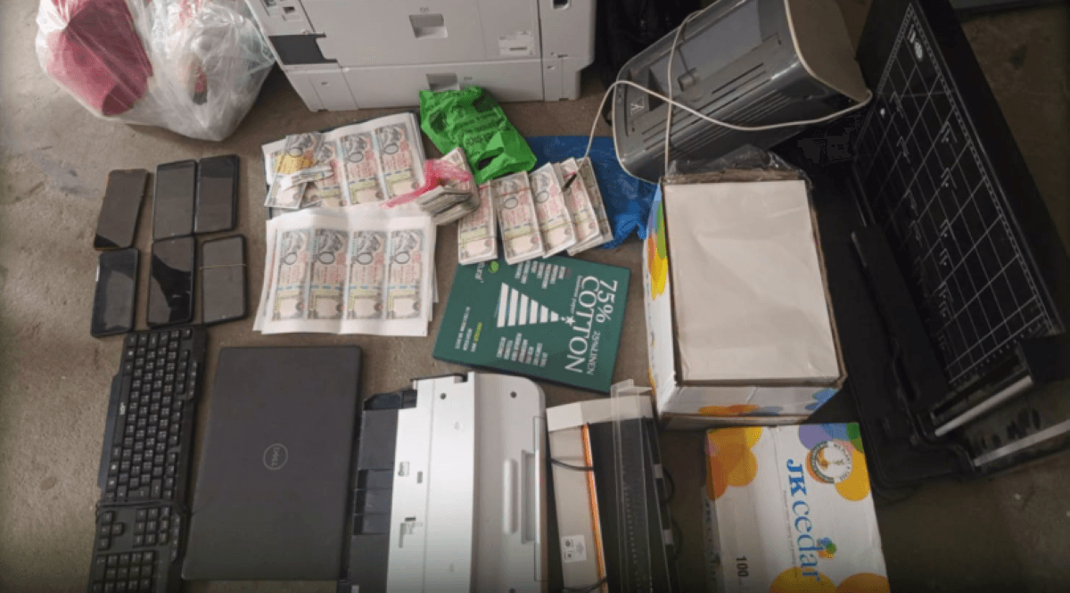 Six arrested in Butwal with Rs 622,000 fake currency, printing gear