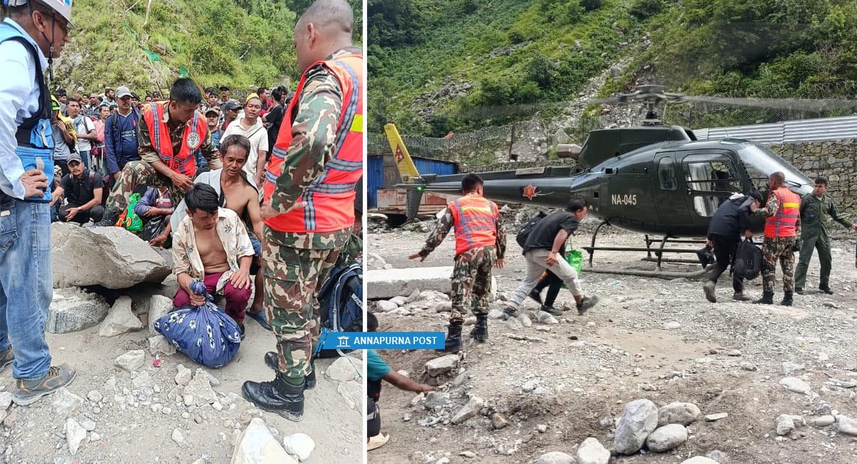 Nepali Army Rescues 208 Flood Survivors in Rasuwa