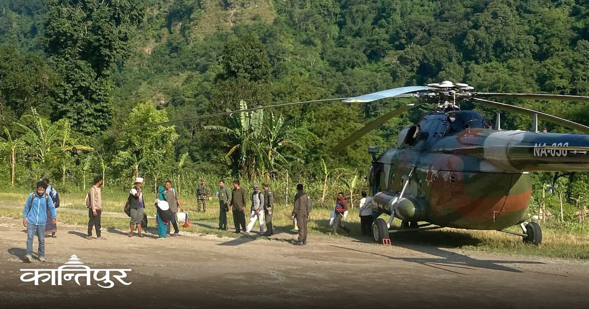 186 Rescued by Chopper on Third Day of Budhigandaki Flood