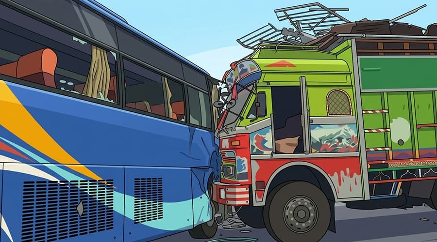 15 Indian Pilgrims Injured in Magdi Bus-Truck Collision